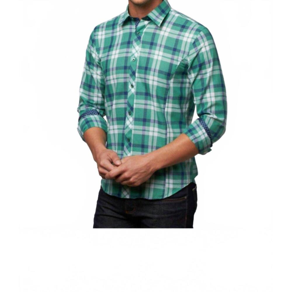 NEW EIGHT X plaid button up shirt in green